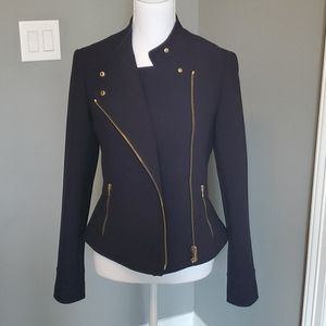 Navy moto jacket slight peplum sz 2